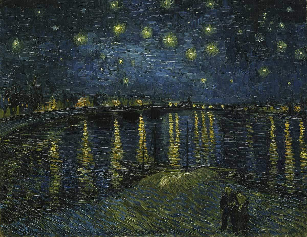 Ajustamiento parcialidad veneno La noche estrellada sobre el Ródano - cuadros al óleo de Van Gogh
