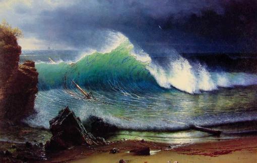 Orilla del mar esmeralda - Albert Bierstadt