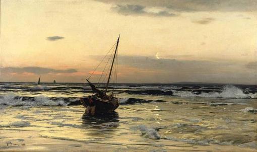 Puesta de sol en el mar - Eugen Dücker