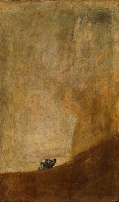 perro semihundido de Goya