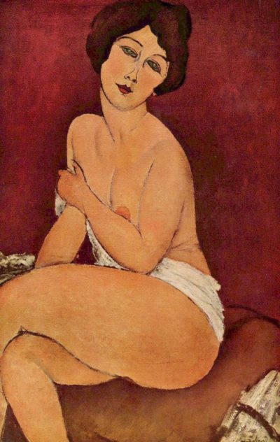 Desnudo sentado en un diván de Modigliani