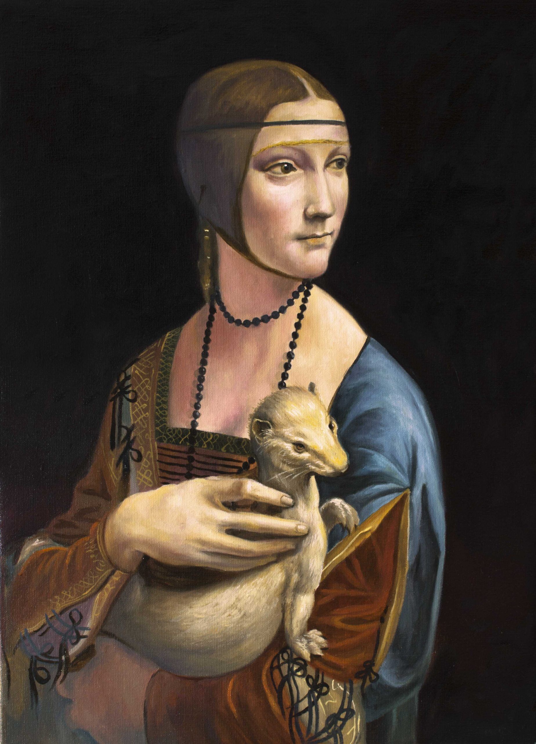 cuadros al óleo - La dama del armiño, reproducción