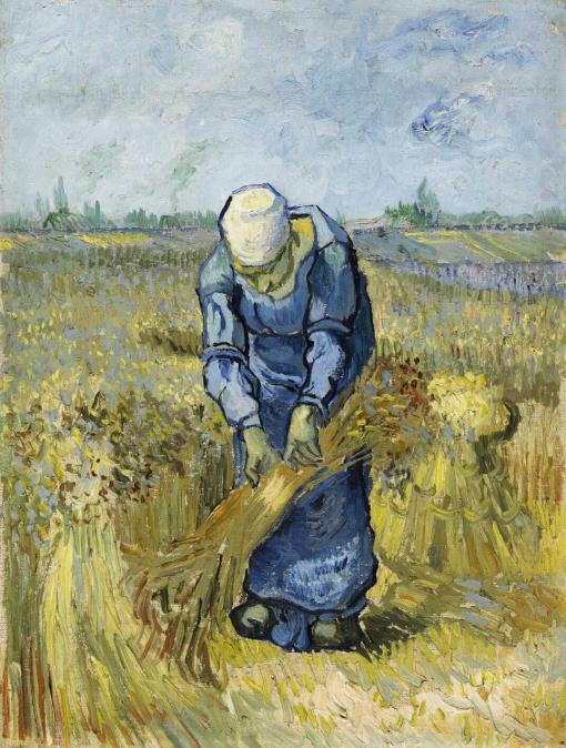 Mujer campesina atando gavillas de Van Gogh