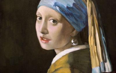 Reproducción de La joven de la perla de Vermeer