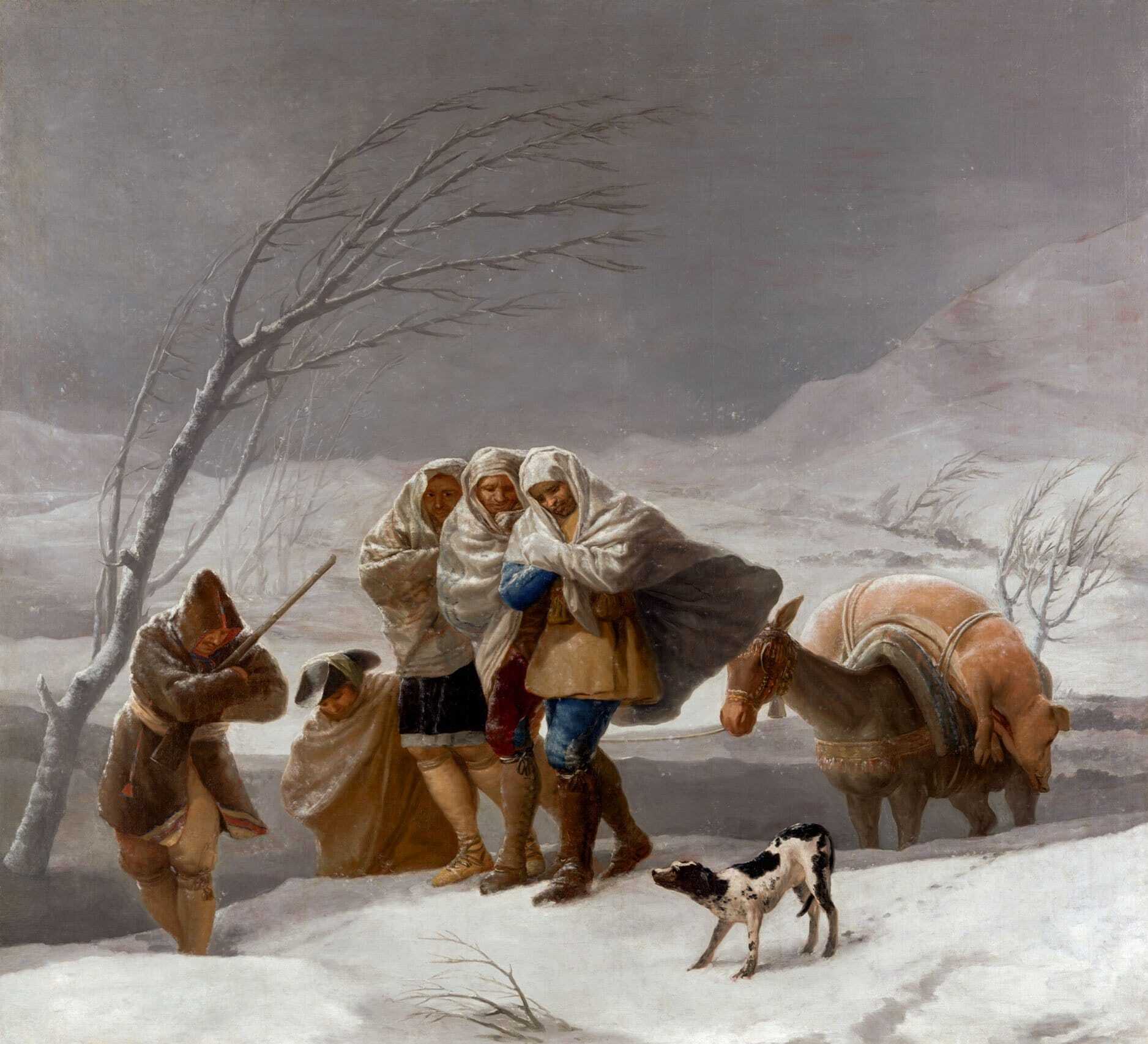 La nevada o invierno - al óleo cuadros Goya