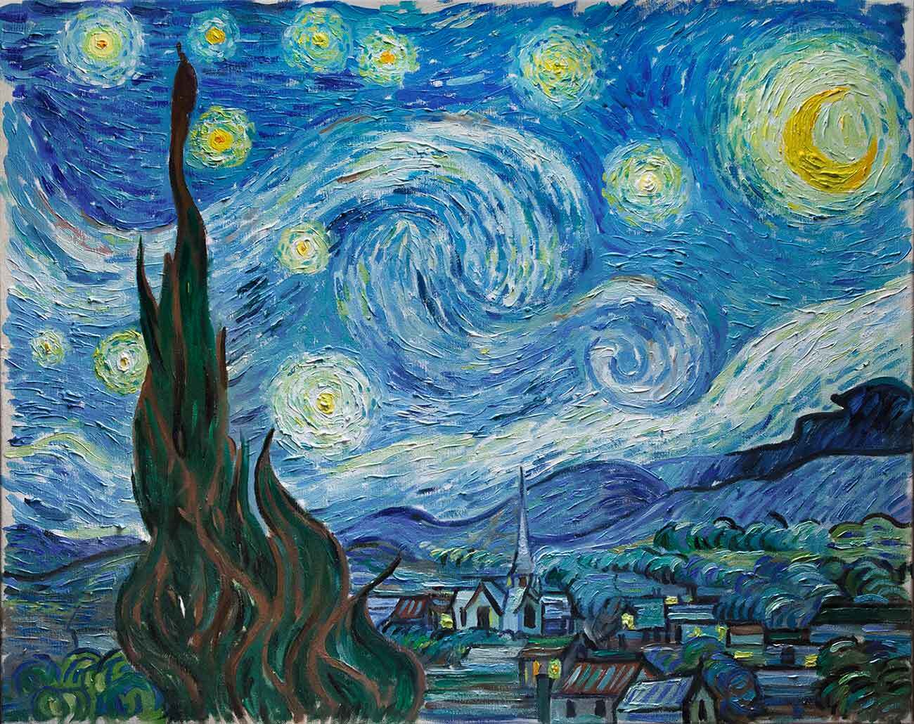Reproducción de La noche estrellada de Van Gogh