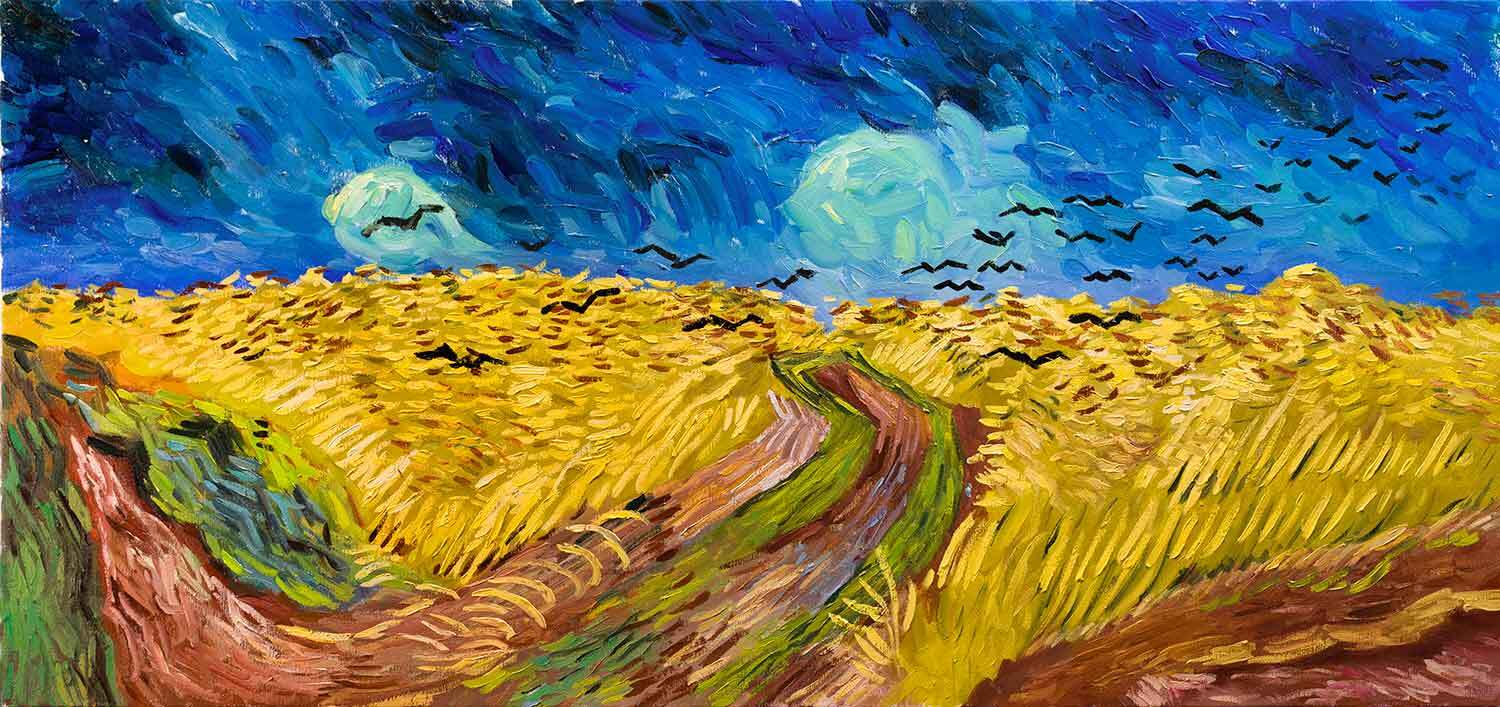 Reproducción de "Trigal con cuervos", de Van Gogh