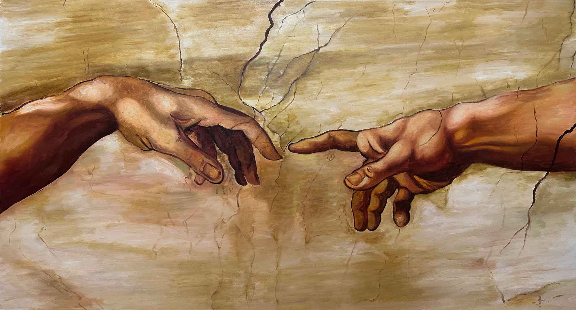Reproducción "Detalle de las manos de la creación de Adán"