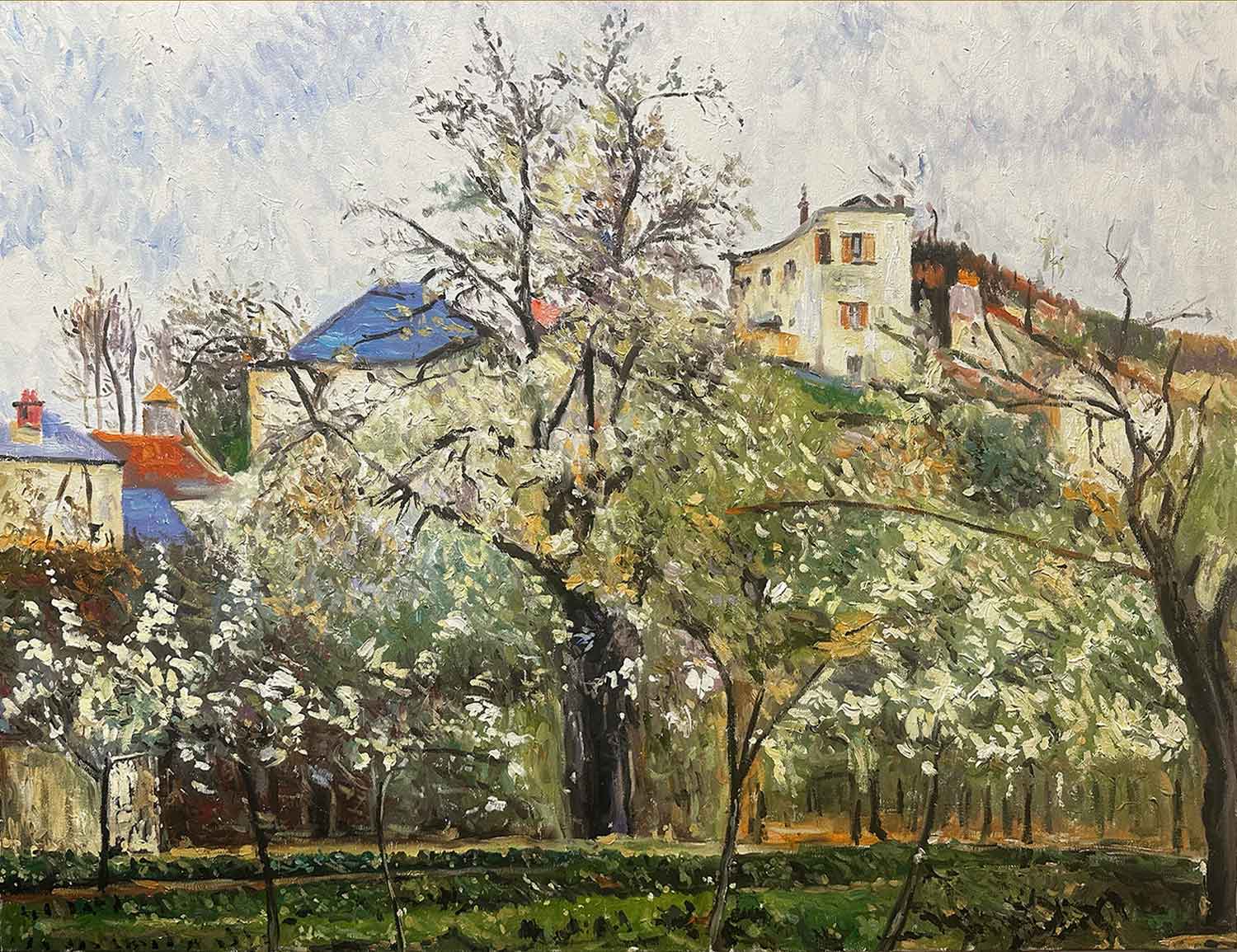 Reproducción de "Primavera ciruelos en flor" Pissarro