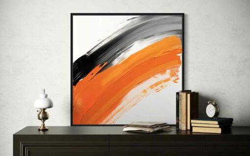 Abstracto con negros y naranjas, en decoración