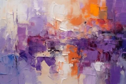 Abstracto con violetas y naranjas por Copiamuseo