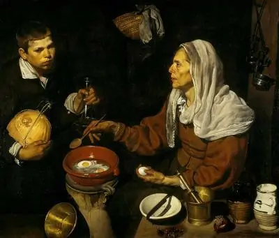 Vieja friendo huevos de Velázquez