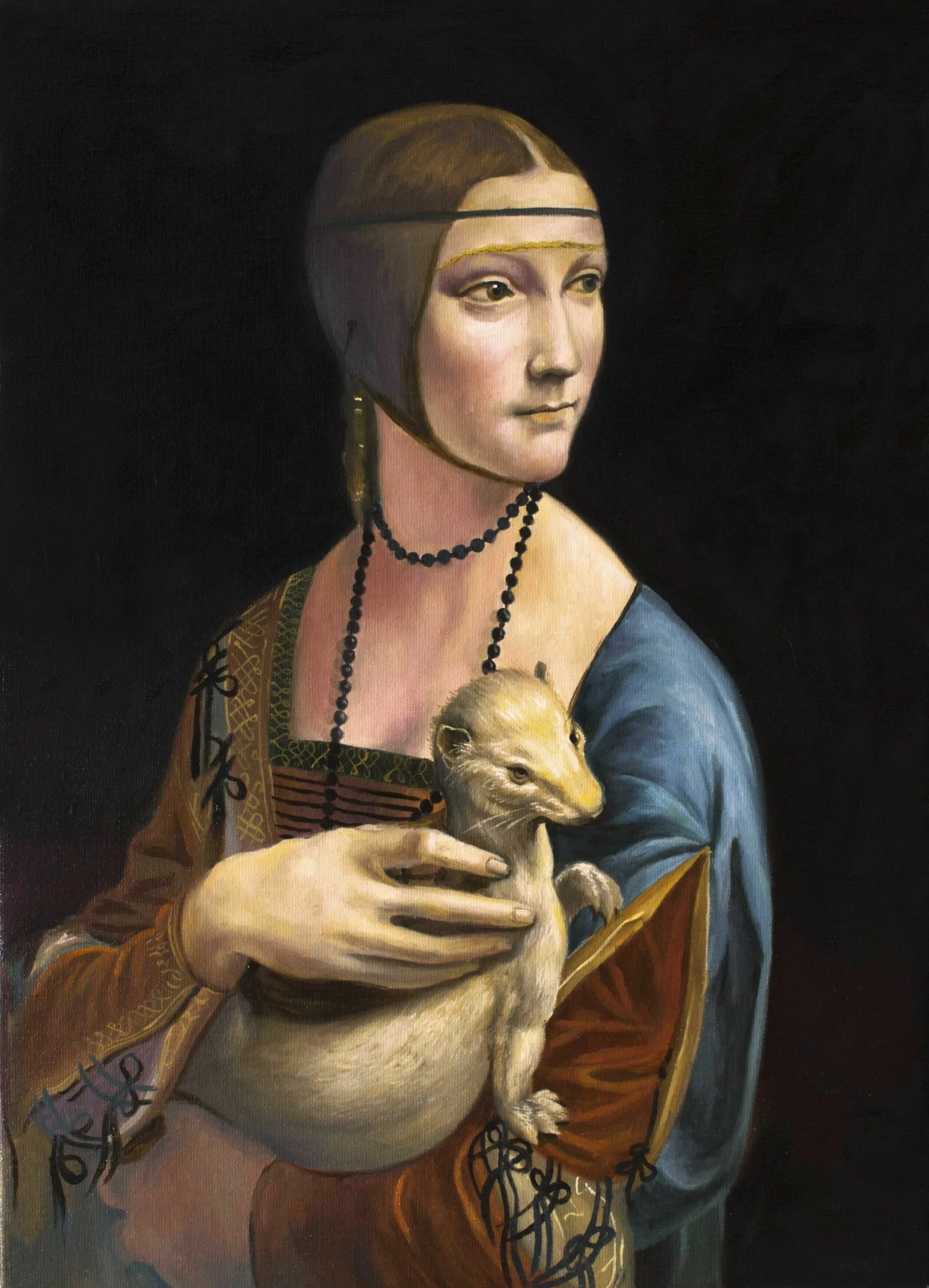 cuadros al óleo - La dama del armiño, reproducción