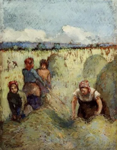La recogida del heno de Camille Pissarro