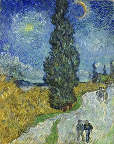 Camino rural en la Provenza por la noche de Van Gogh