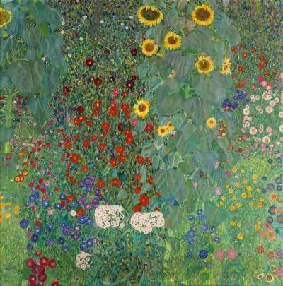Jardín de granja con girasoles, de Gustav Klimt